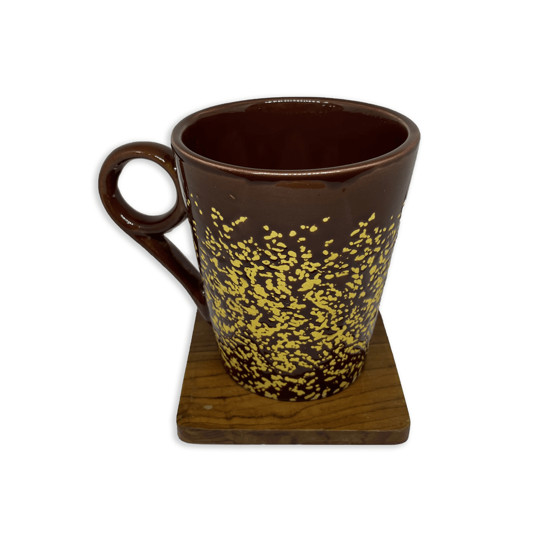 Bhokals Ceramic Brown Yellow Coffee Mug