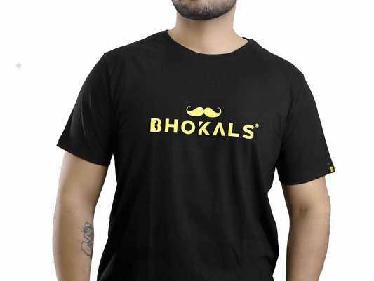Bhokals Printed Round Neck Cotton Men T-Shirt