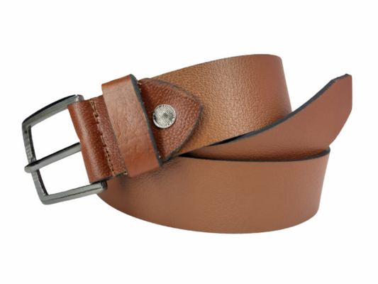 Bhokals Men Tan Grain Leather Belt