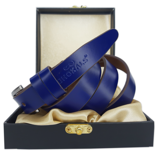 Bhokals Women Blue Leather Belt