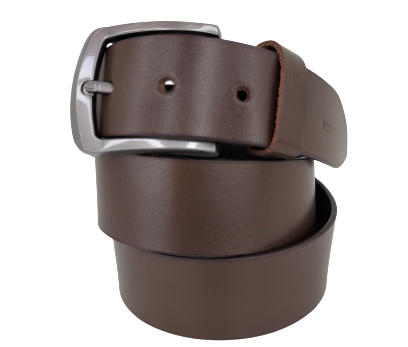 Bhokals Men Solid Brown Leather Belt