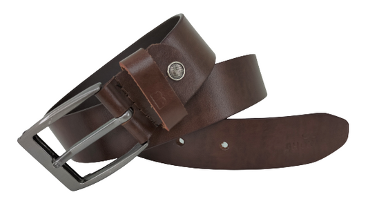 Bhokals Men Texture Brown Leather  Belt