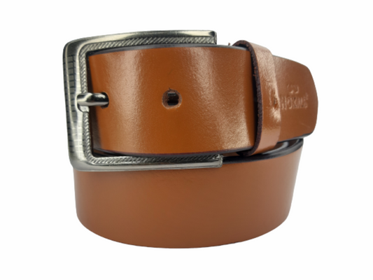 Bhokals Men Solid Tan Formal Leather Belt