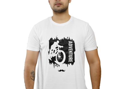 Adventure Printed Round Neck Cotton Men T-Shirt