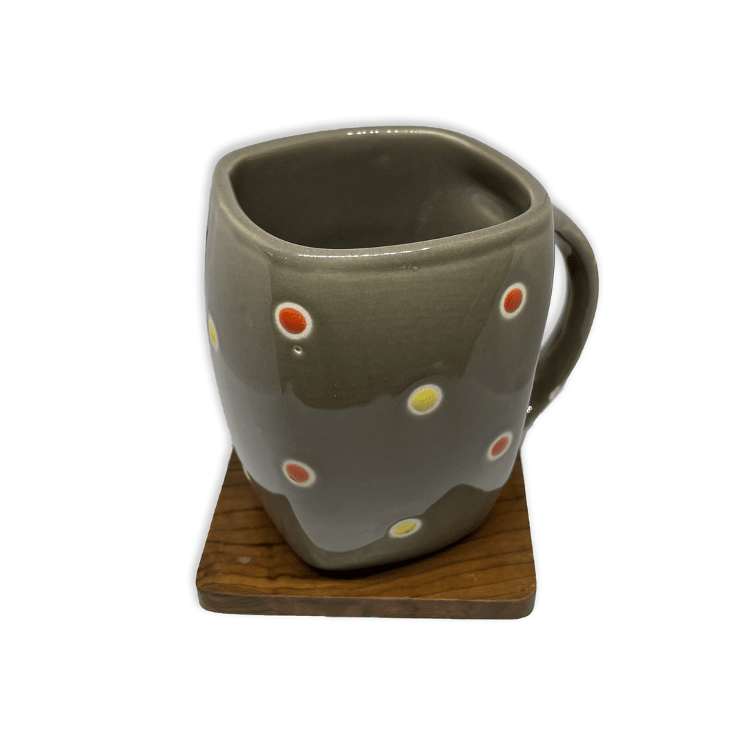 Bhokals Ceramic Grey Dotted Coffee Mug