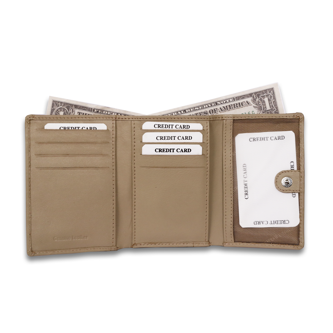 Leather Cream Penguin Women Pocket Wallet