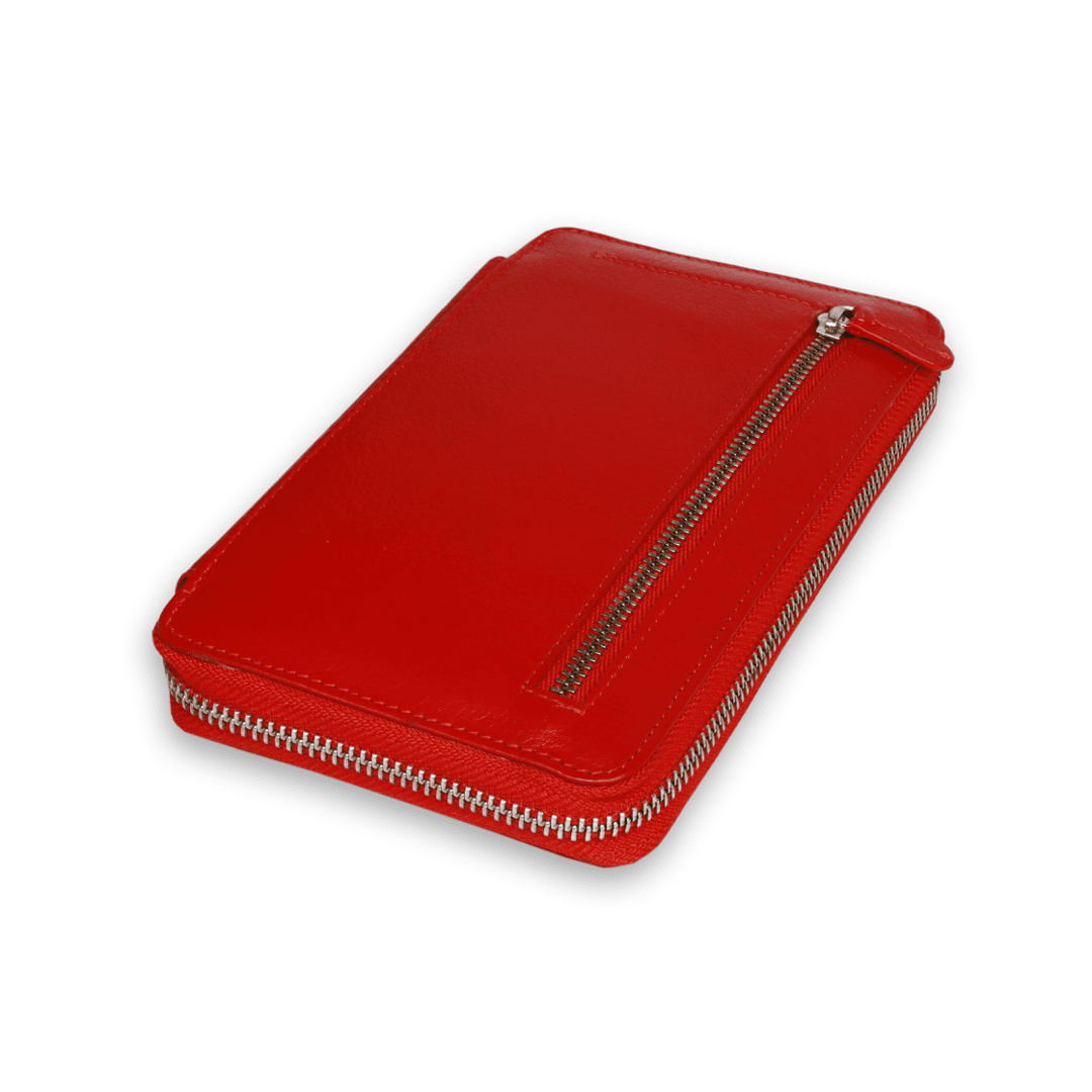 Leather Red Multi Card Unisex Wallet