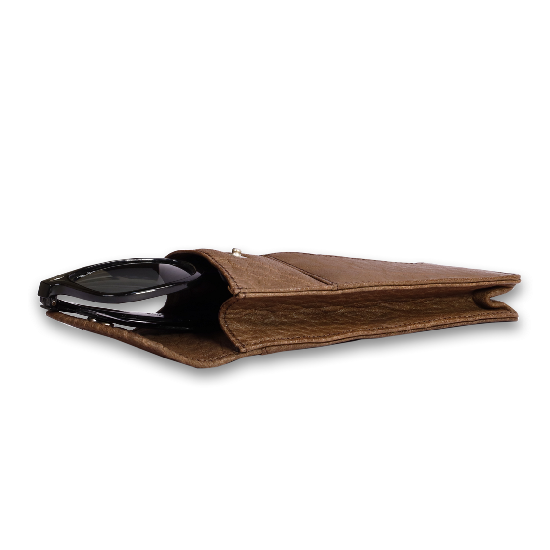 Leather Brown crocs sunglass Pouch