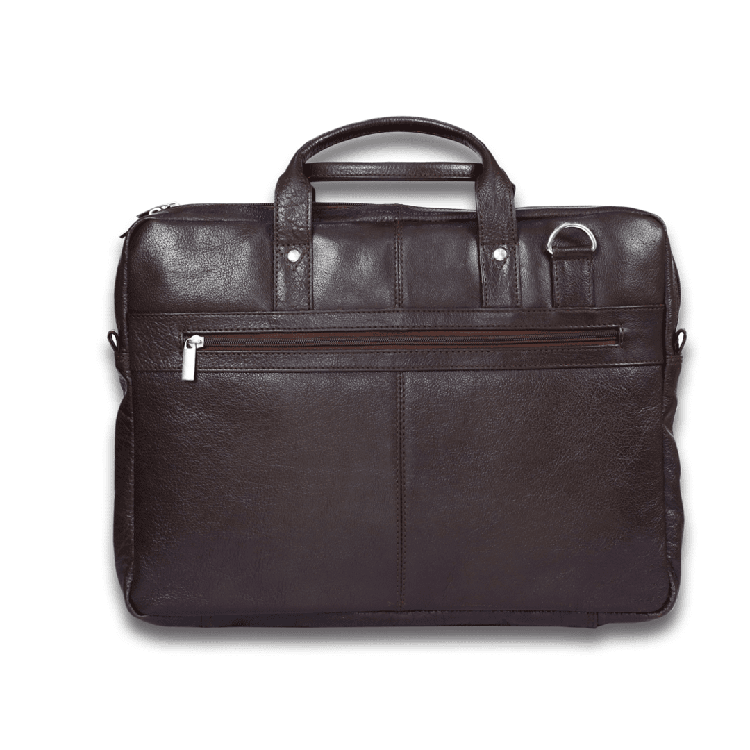 Bhokals Leather Solid  Brown Laptop Bag