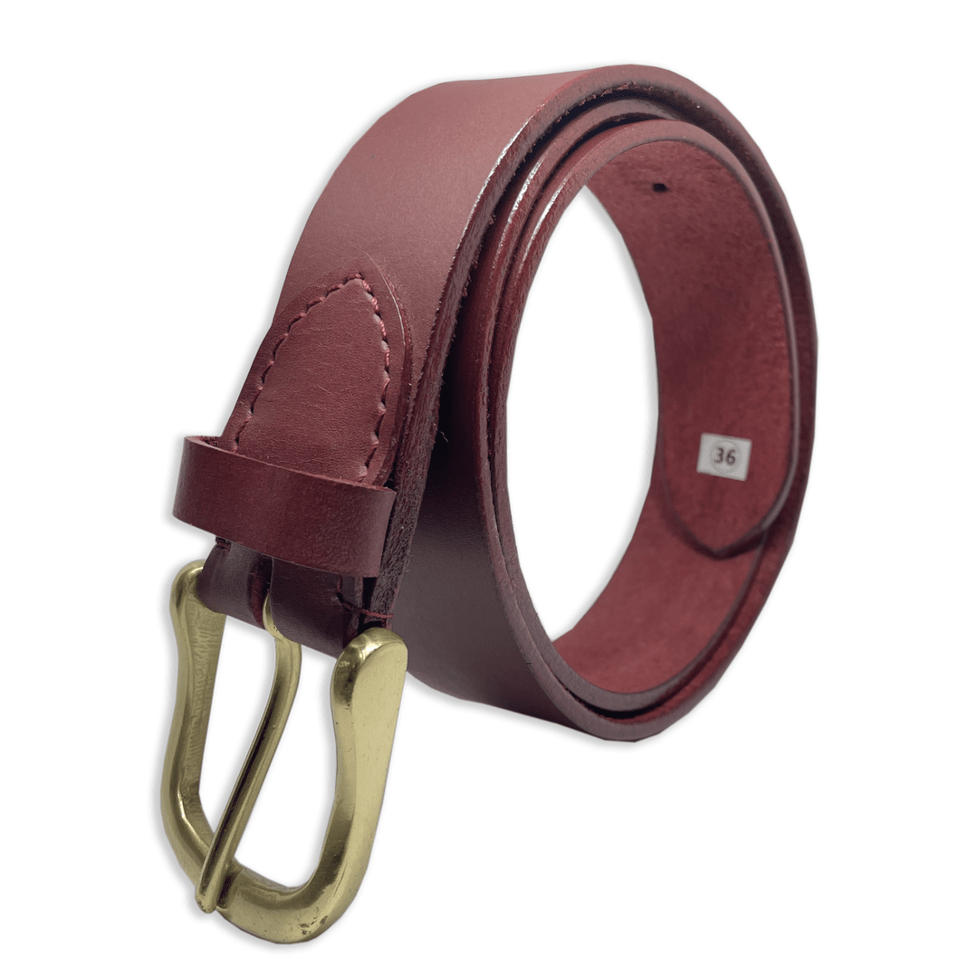 Bhokals Men Solid Red Formal Leather Belt