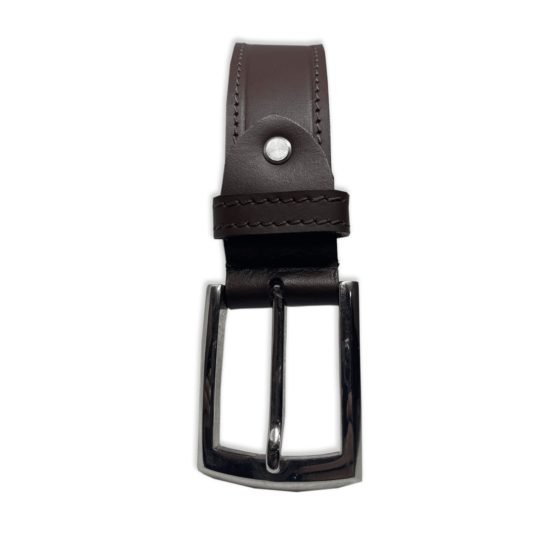 Bhokals Men Chocolate Brown Formal Leather Belt