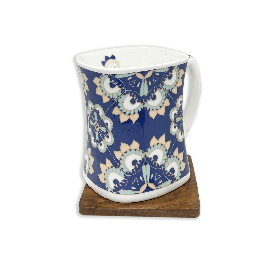 Bhokals Blue Rangoli  Printed White Coffee Mug