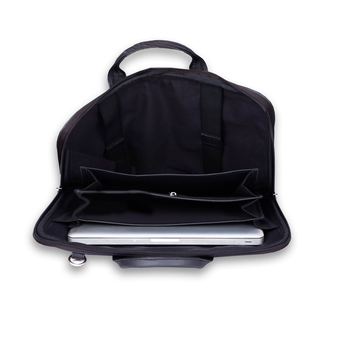 Bhokals Leather Black Tan Laptop Bag