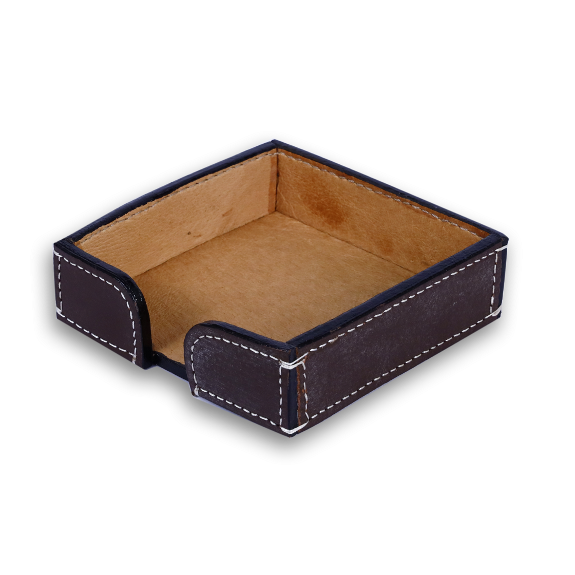 Leather Brown Small Paper Holder Tray