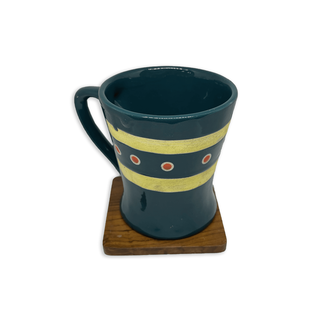 Bhokals Ceramic Green Yellow Coffee Mug