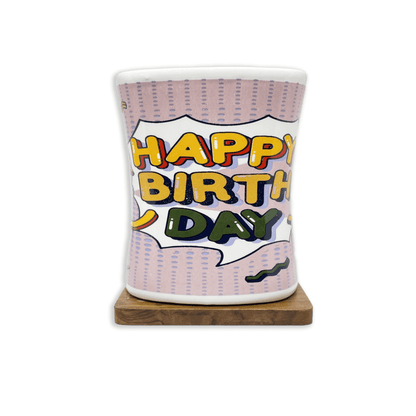 Bhokals Happy Birthday Pink Printed White Coffee Mug