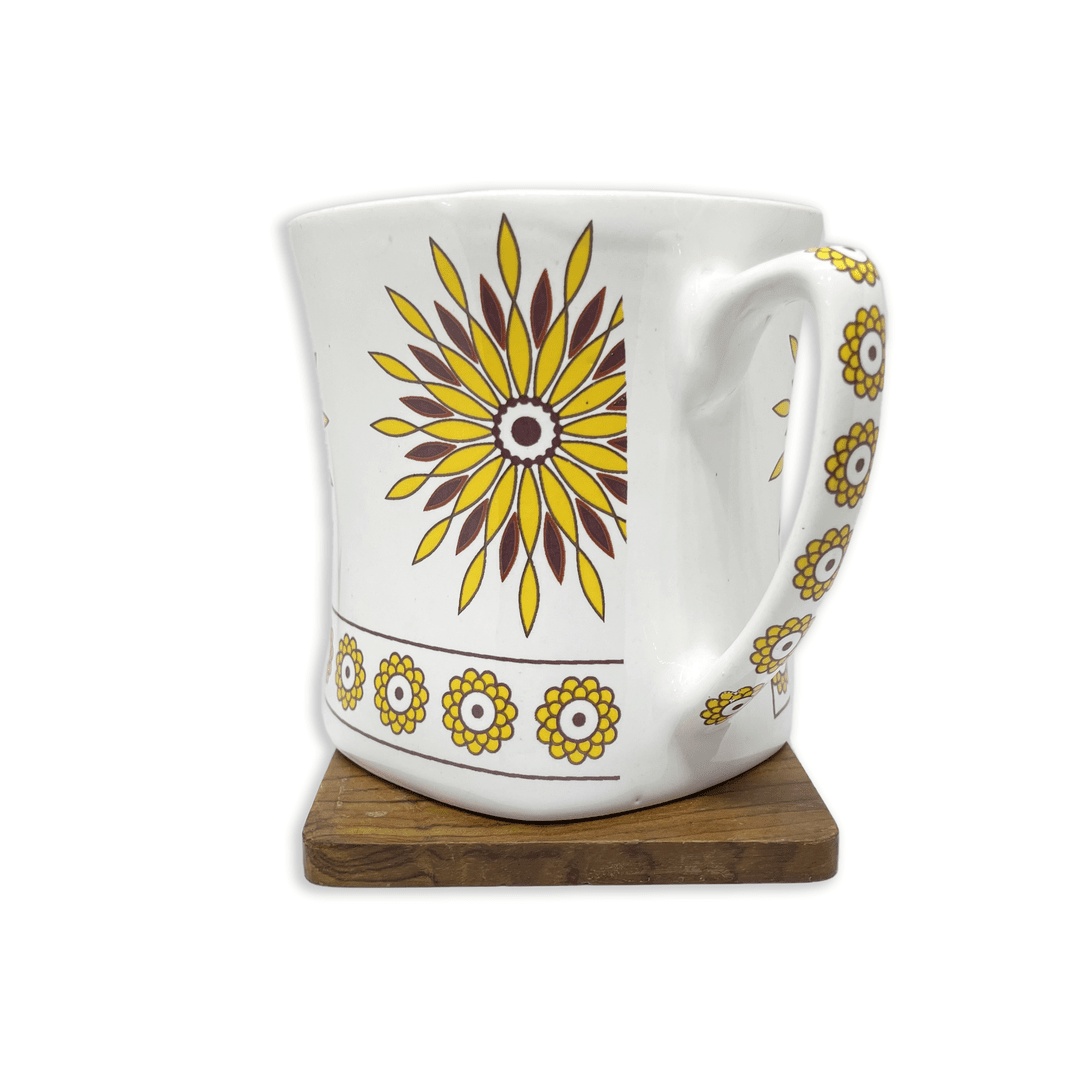 Bhokals Rangoli Yellow Brown printed White Coffee Mug