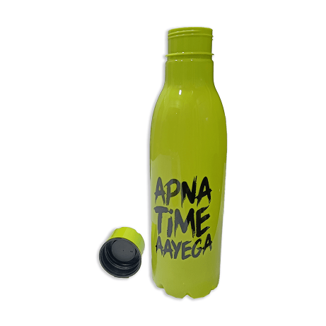 Apna Time Ayega Printed Green Water Bottle