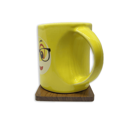 Bhokals Funny Emoji Yellow Round Coffee Mug