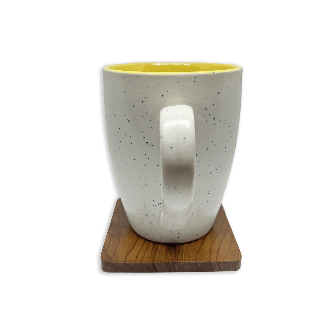 Bhokals Dots Print Yellow White Coffee Mug