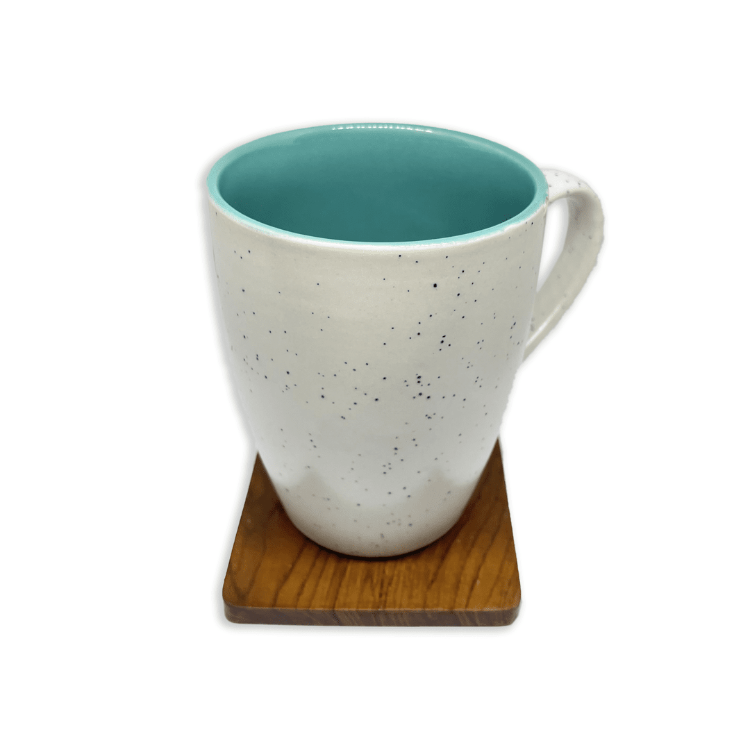 Bhokals Dots Print Sea Green White Coffee Mug