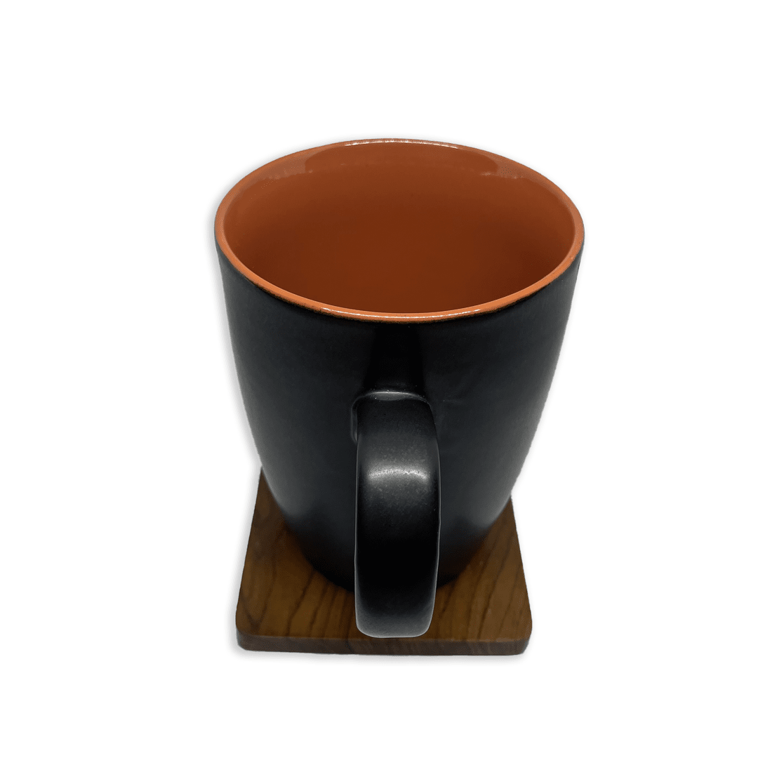 Bhokals Dual Print Brown Solid Black Coffee Mug