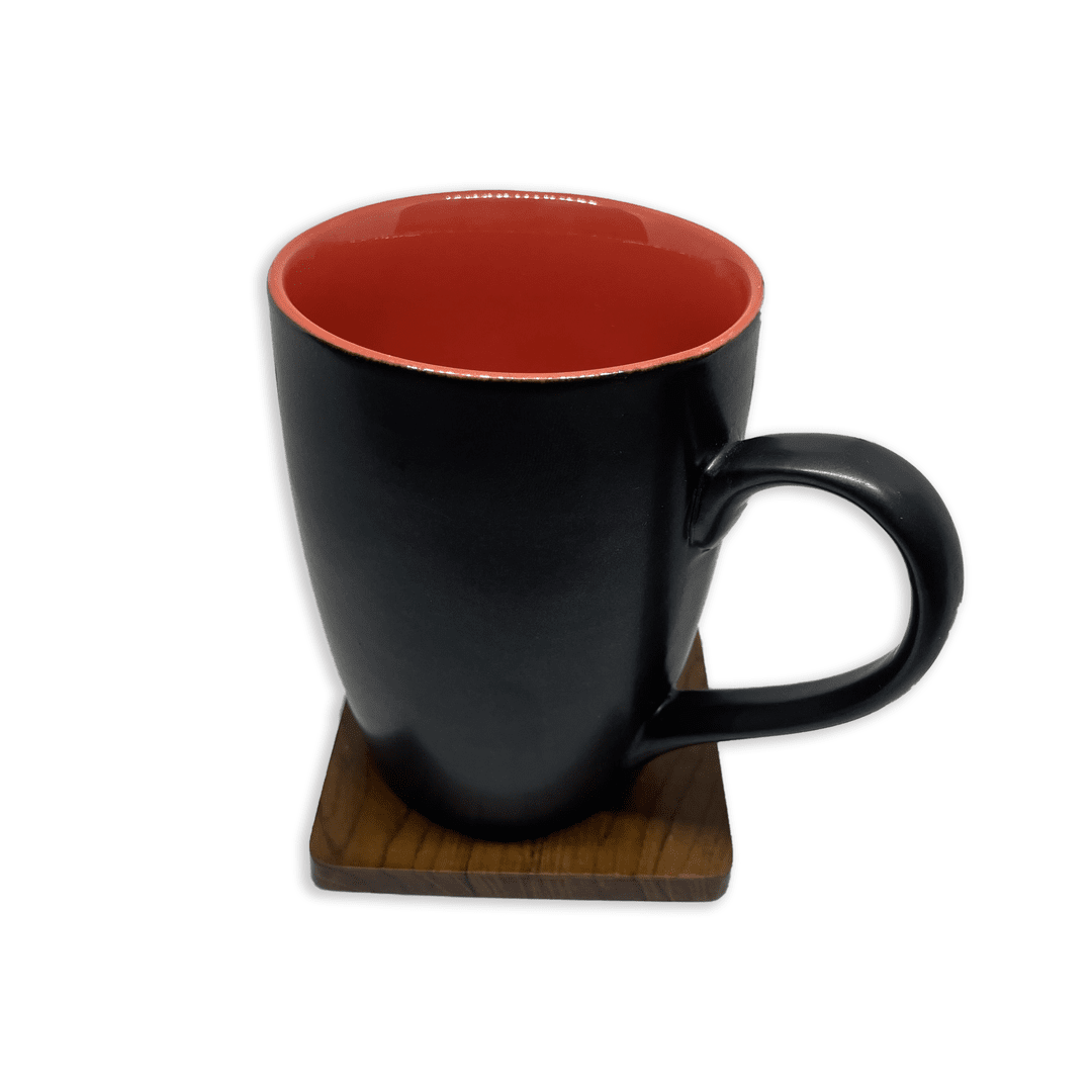 Bhokals Dual Print Red Solid Black Coffee Mug