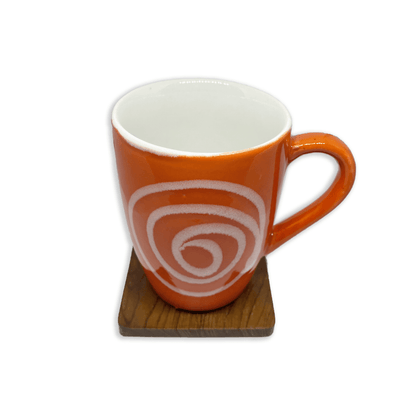 Bhokals Circle Printed Orange Coffee Mug