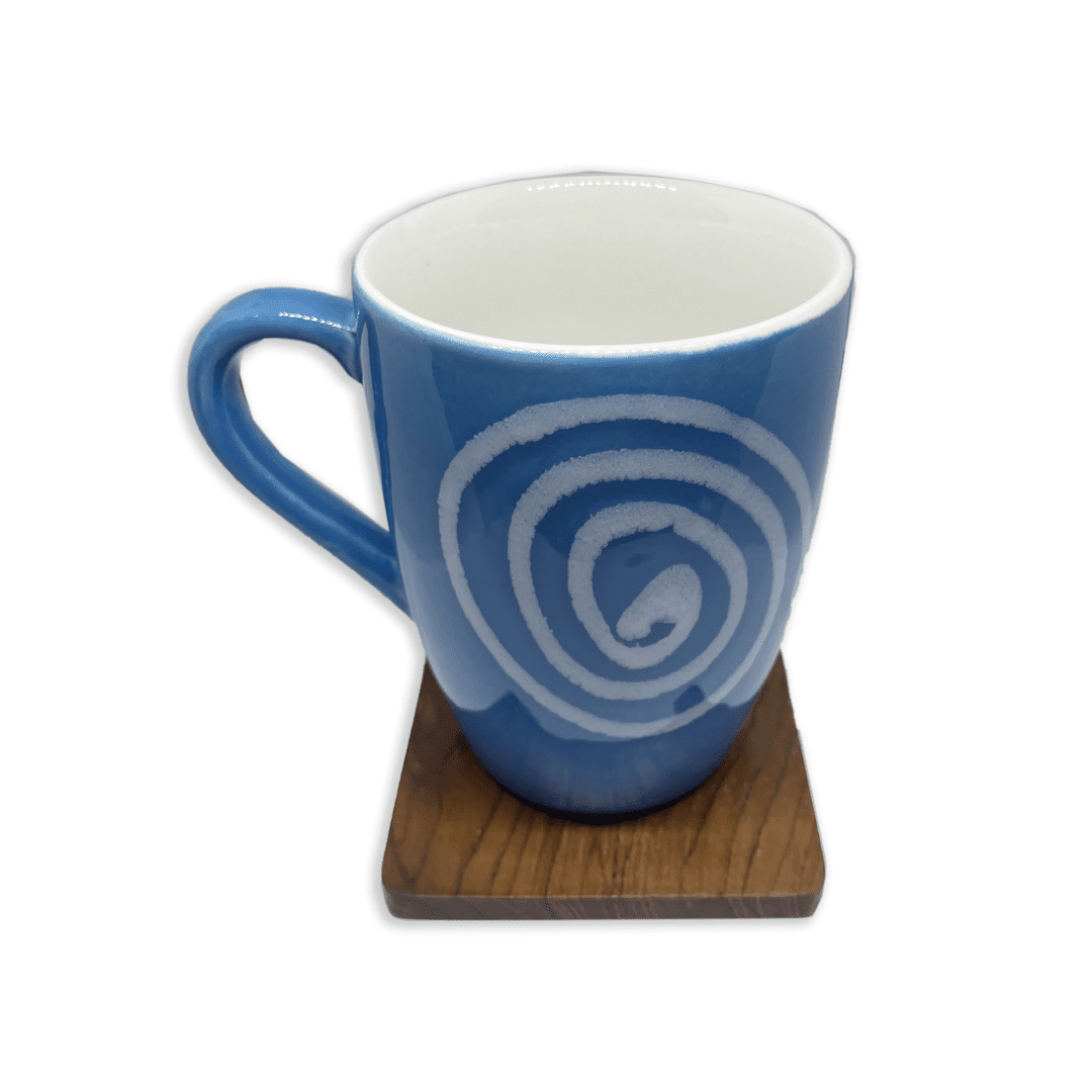 Bhokals Circle Printed Sky Blue Coffee Mug