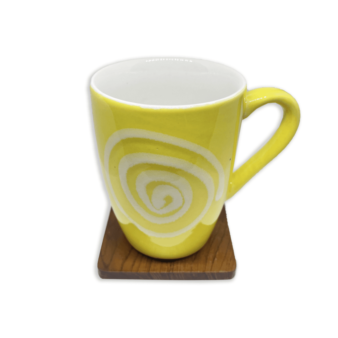 Bhokals Circle Printed Yellow Coffee Mug