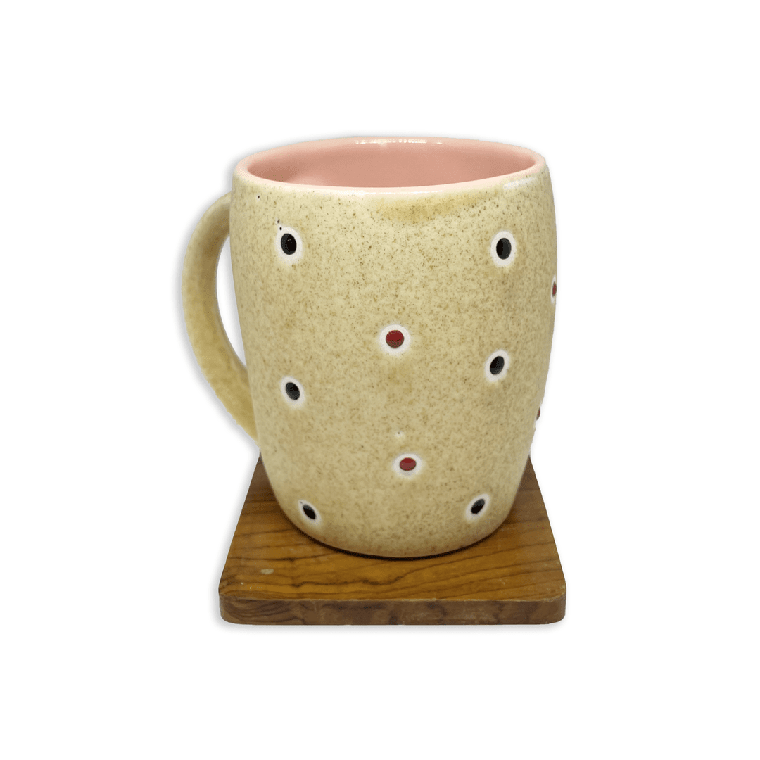 Bhokals Ceramic Pink Dotted Coffee Mug