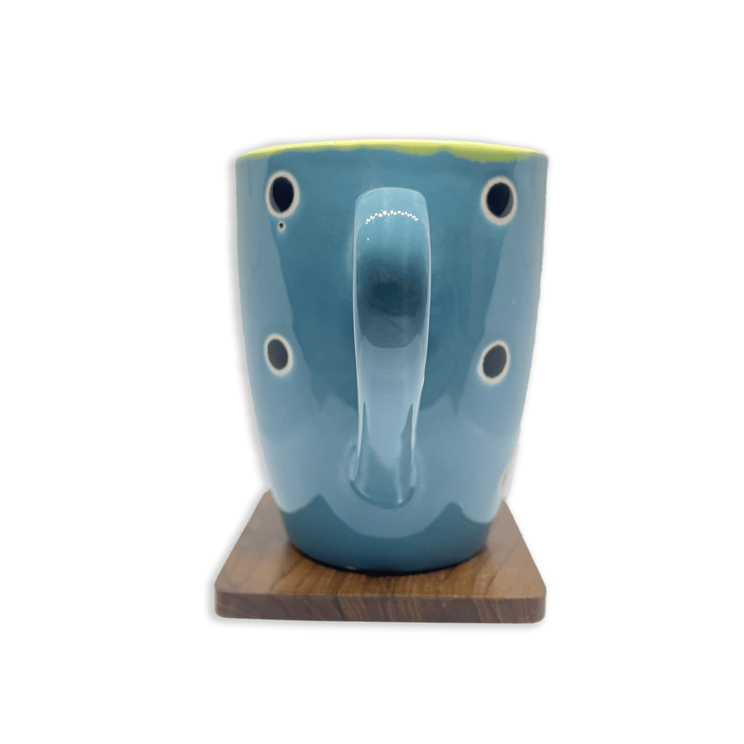 Bhokals Dots Printed Blue Green Coffee Mug