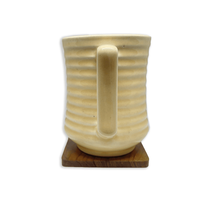Bhokals Line Texture Pattern Cream Coffee Mug