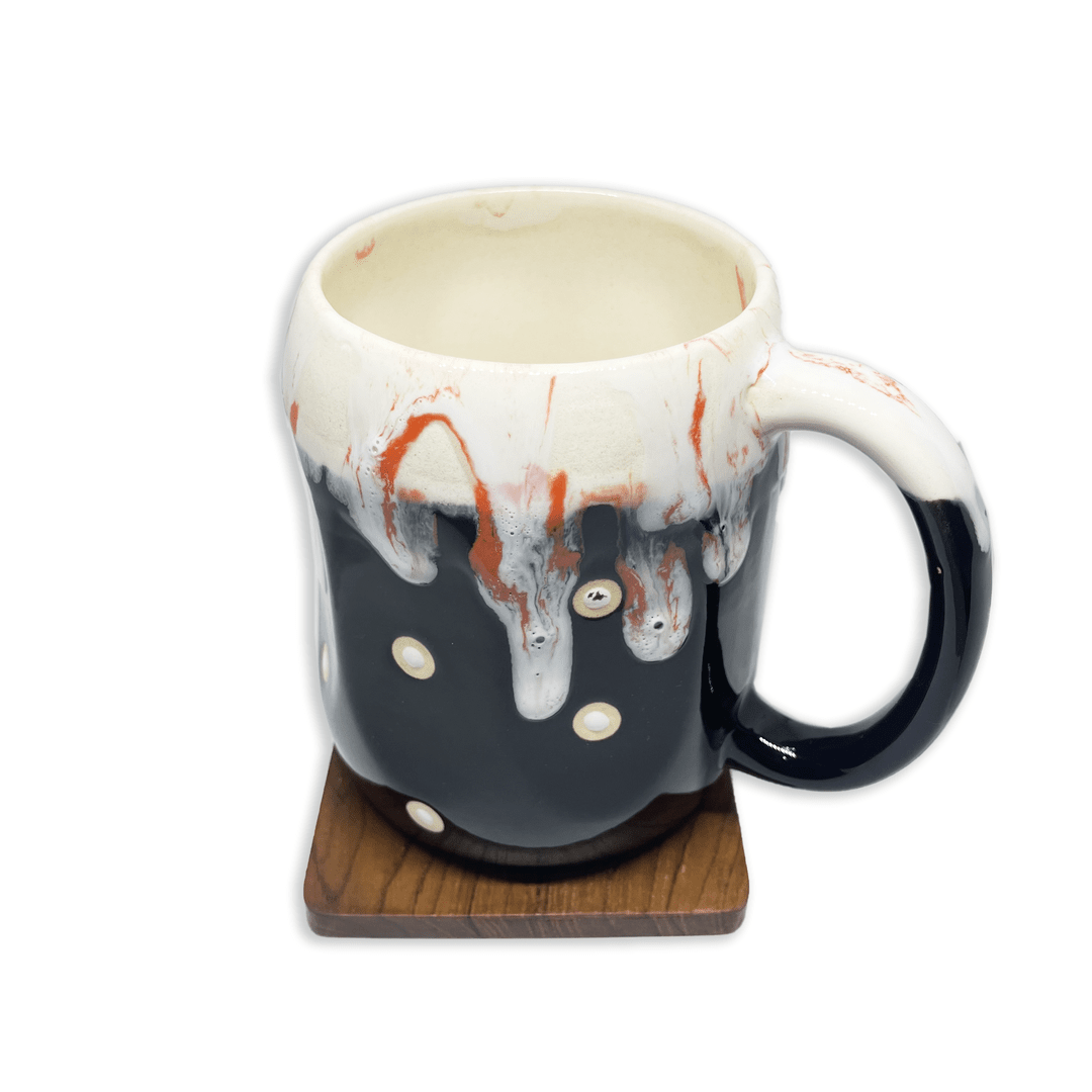 Bhokals Big Dots Print Black Coffee Mug
