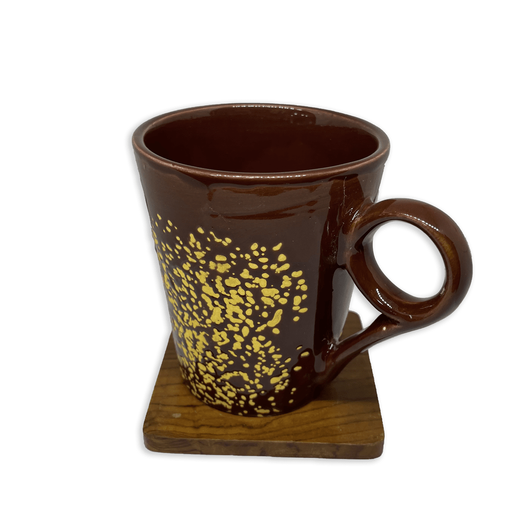 Bhokals Ceramic Brown Yellow Coffee Mug