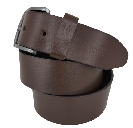 Bhokals Men Solid Brown Leather Belt