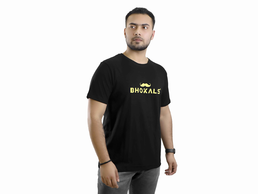 Bhokals Printed Round Neck Cotton Men T-Shirt