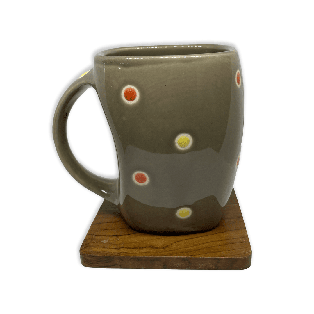 Bhokals Ceramic Grey Dotted Coffee Mug