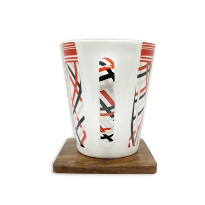 Bhokals Red Black Printed  Designer  White Coffee Mug
