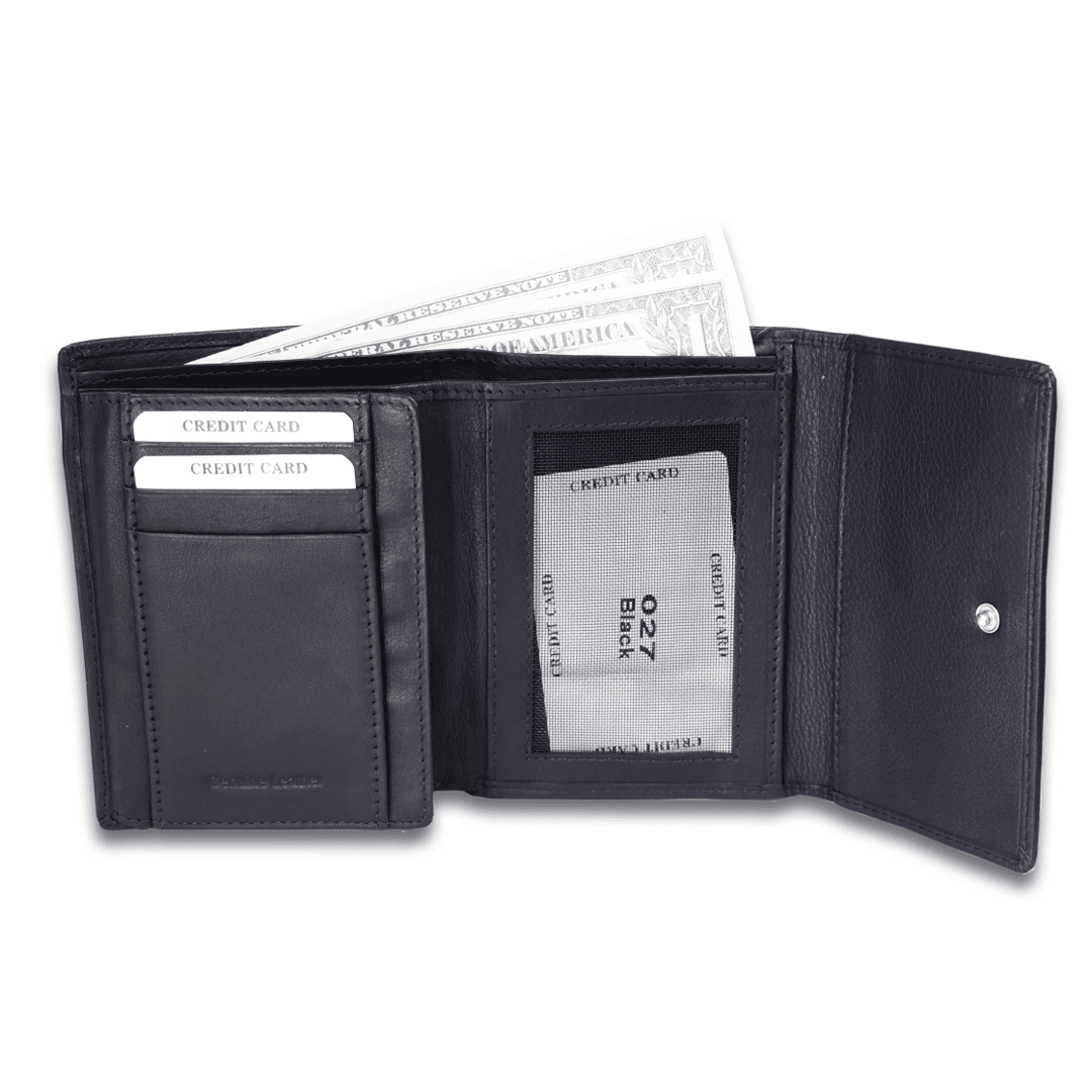 Leather Solid Black Clutch Women Wallet