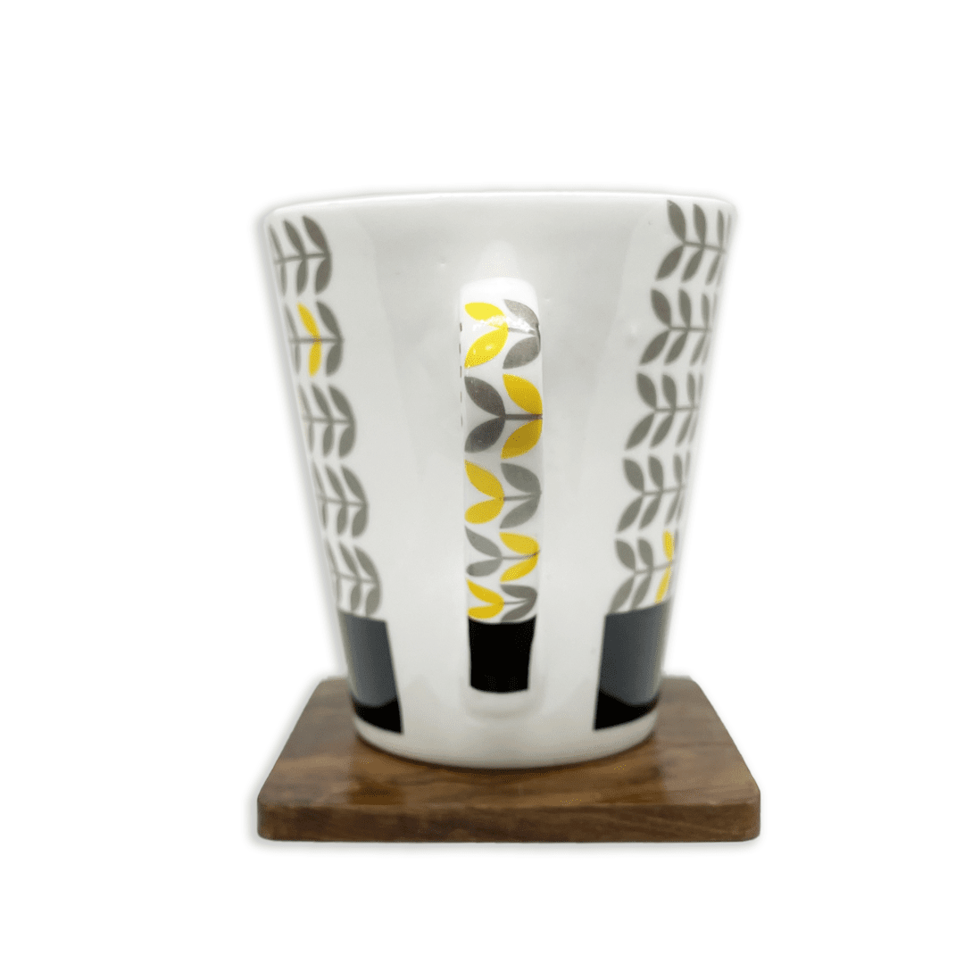 Bhokals Black Strip Texture Printed White Coffee Mug