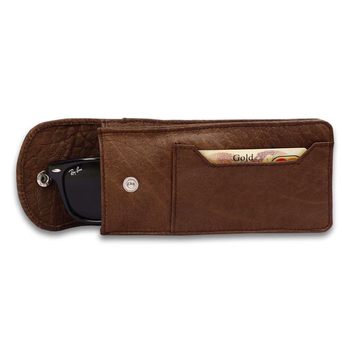 Leather Brown crocs sunglass Pouch