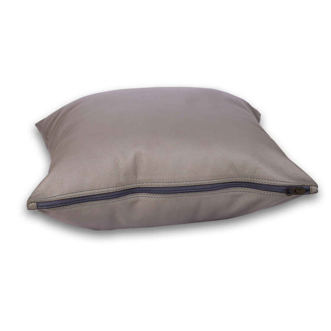 Leather Solid Grey Cushion