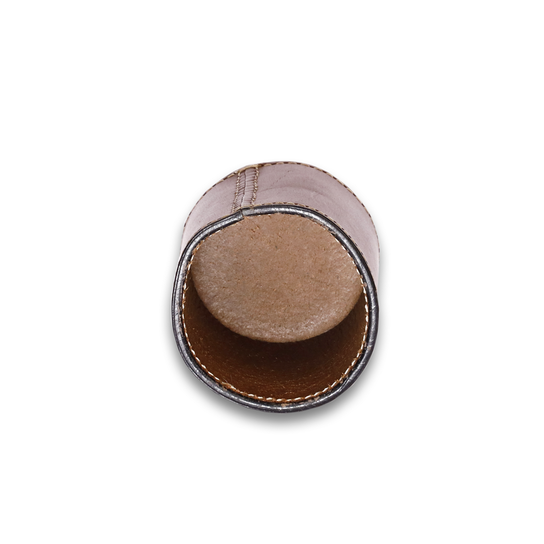 Leather Brown Round Pen Holder