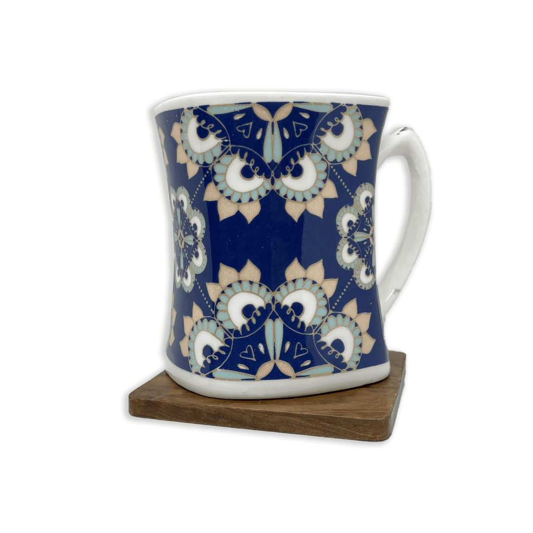 Bhokals Blue Rangoli  Printed White Coffee Mug