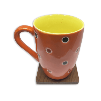Bhokals Dots Printed Orange Yellow Coffee Mug