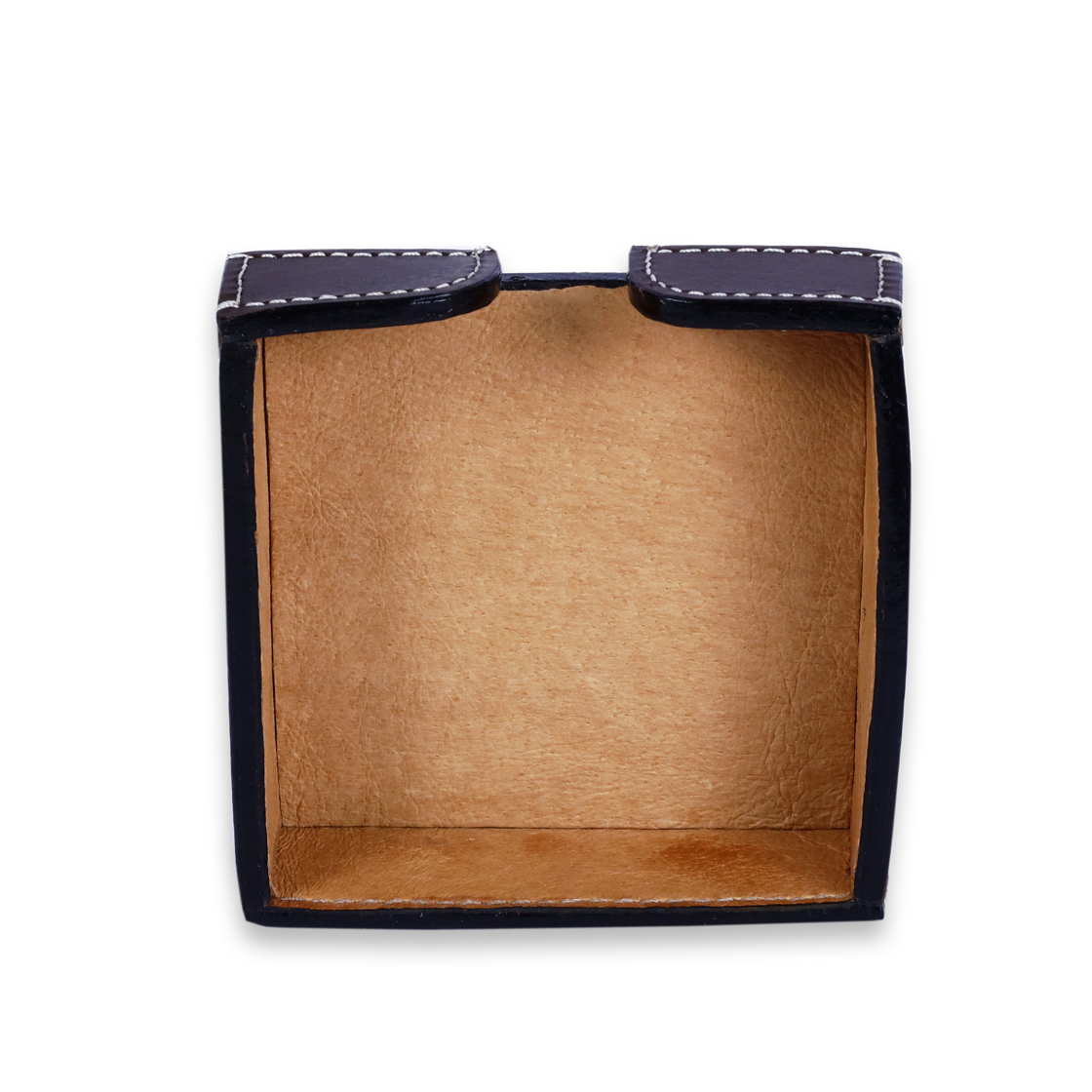 Leather Brown Small Paper Holder Tray