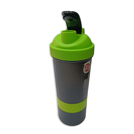 Never Give Up Printed Green Black 3 in 1 Gym Shaker