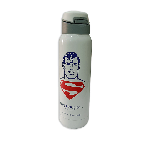 Master Cool Superman Printed White Steel Water Bottle