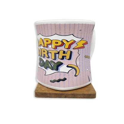 Bhokals Happy Birthday Pink Printed White Coffee Mug